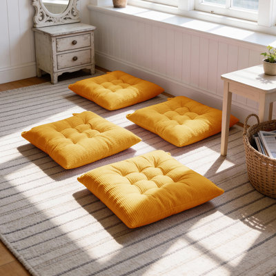 Set of 4 Comfortable Square Chair Cushions