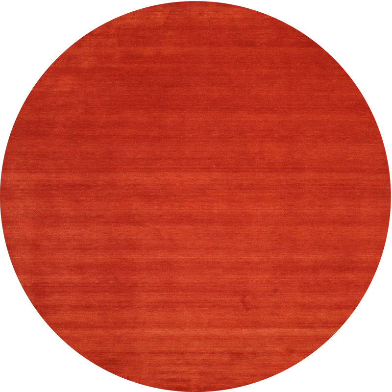 Tapis de zone rouge contemporaine, Rond 5 pi