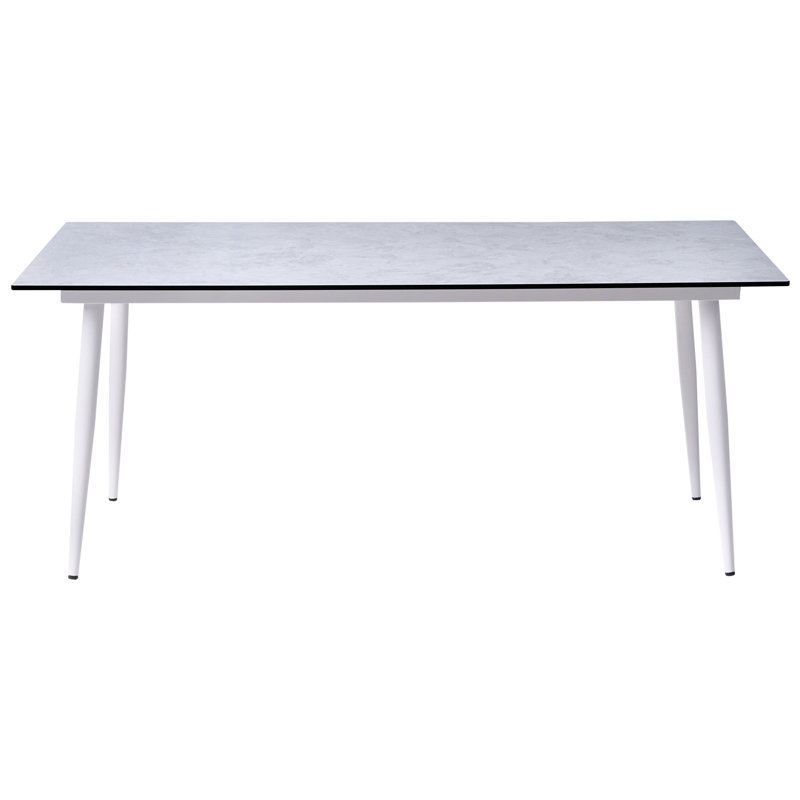 Cascoe Rectangular Metal Outdoor Dining Table , 180cm W 90cm D, White