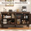 Mid Century Modern Sideboard, Solid Wood Buffet Cabinet With 4 Doors, Storage Console For Dining Room, Living Room & Entryway