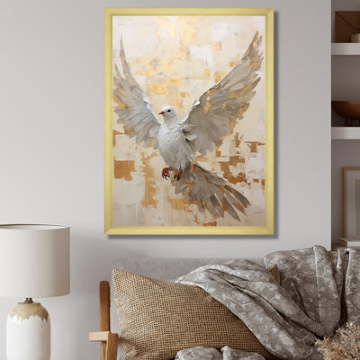" Minimalism Beige And Gold Dove III "