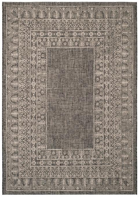 Mccoy Hooked Black/Beige Indoor/Outdoor Rug, Rectangle 201 x 290 cm