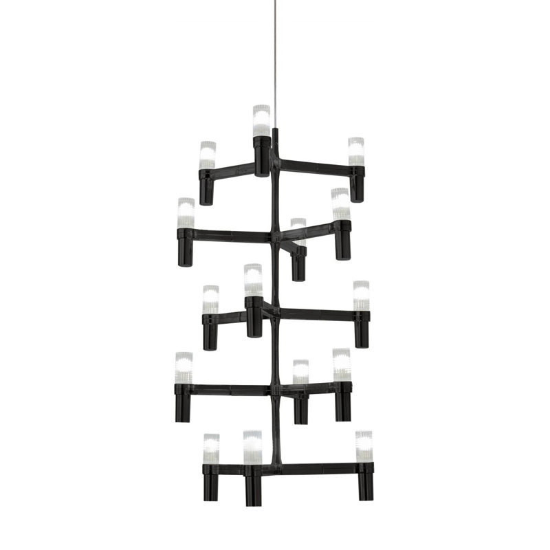 Lustre linéaire spoutnik 15 lumières moderne Bouknight, Noir