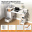 Bureau d'ordinateur moderne 47 po avec station de charge et tiroirs de rangement-974961926