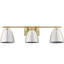 Luminaire de salle de bain Modern Farmhouse Gold - 3 lumières blanc pour miroir, salle de bain principale, vestiaire