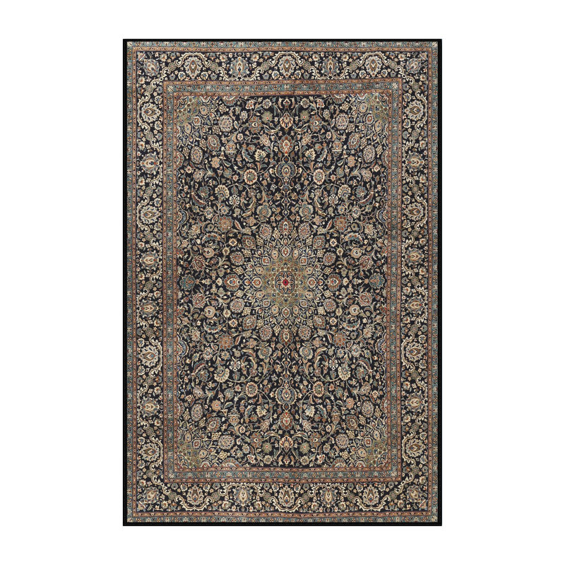 Tapis traditionnel noir / beige Genibrel, Rectangle 4 pi x 6 pi