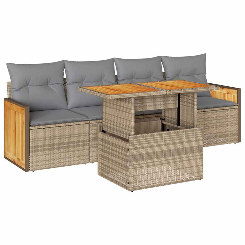  Garden Sofa Set Beige, Light Grey