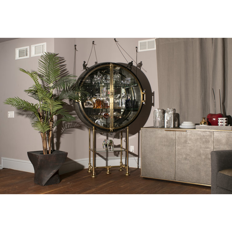 85.3'' Artificial Palm Tree In A Tall Beige Fiberstone Planter