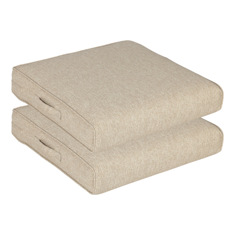 Aoodor Patio Chair Cushions Set, Brown, 19" W x 19" D