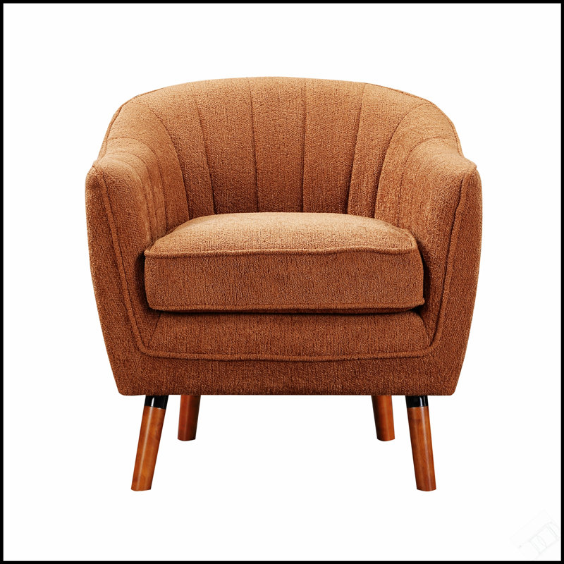 Fauteuil en chenille rouille à 4 pieds, parfait pour le confort et le style de tout espace de vie, Rouille