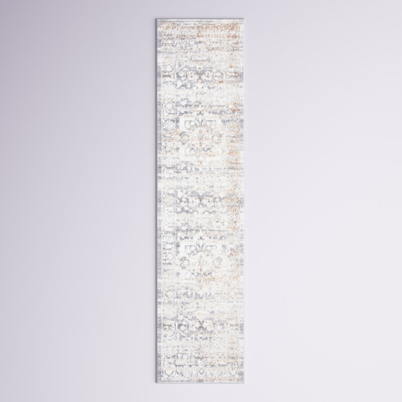 Amilie Oriental Gray/Gold Area Rug, Runner 2'2" x 9'
