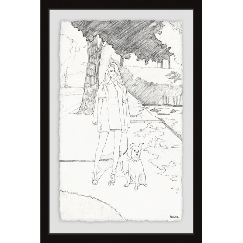 «Waiting at the Park», reproduction sur papier encadrée, H 12 po x l 8 po x P 1,5 po