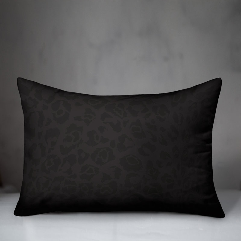  Housse et insert de coussin rectangulaire d'extérieur à imprimé chat, Noir