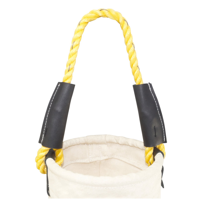 10 in. 1-Pocket Canvas Utility Tool Bucket with Leather Bottom in White
