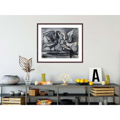 Deux pigeons aux ailes déployées par Pablo Picasso