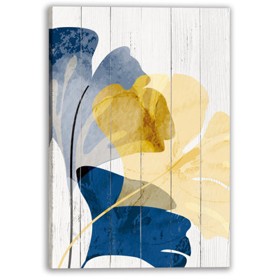 «Golden and Blue Elegance», art mural tendu sur toile
