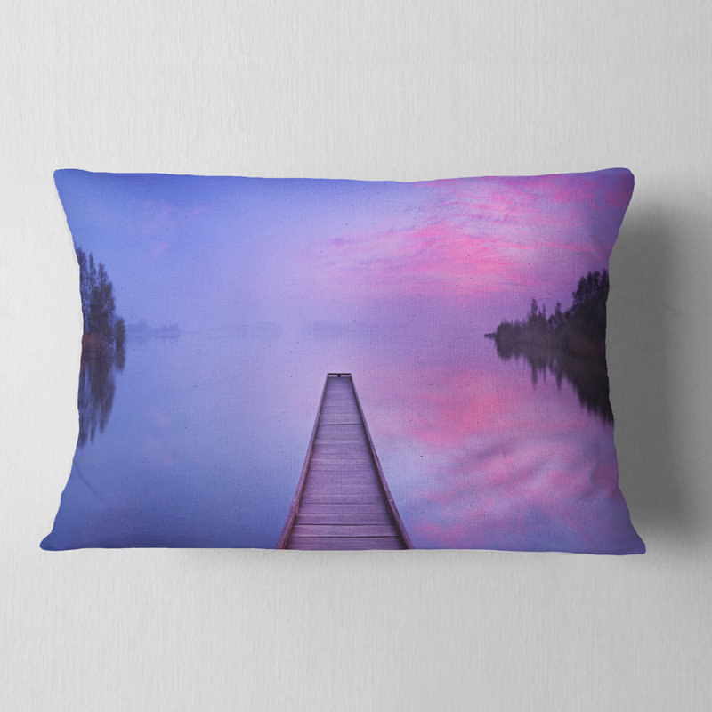 Coussin Bridge Jetty in a Dawn Lake, Rectangle, 12 po x 20 po