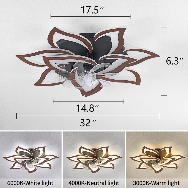 Wooden Ceiling Fan With Light, Brown