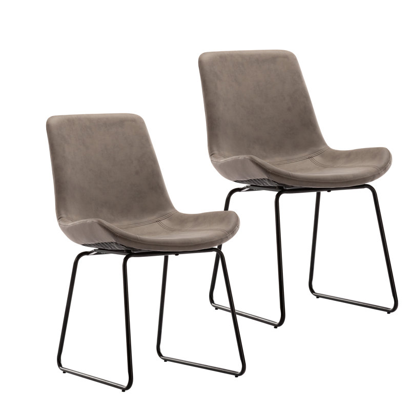 Chilton 17.72'' H Polyurethane Upholstered Side Chair, Gray
