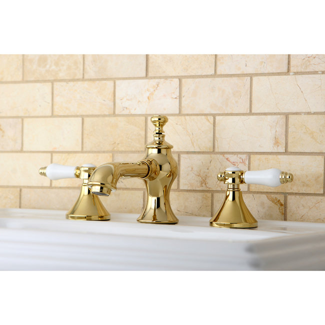 Robinet de salle de bain espacé Kingston, Laiton poli