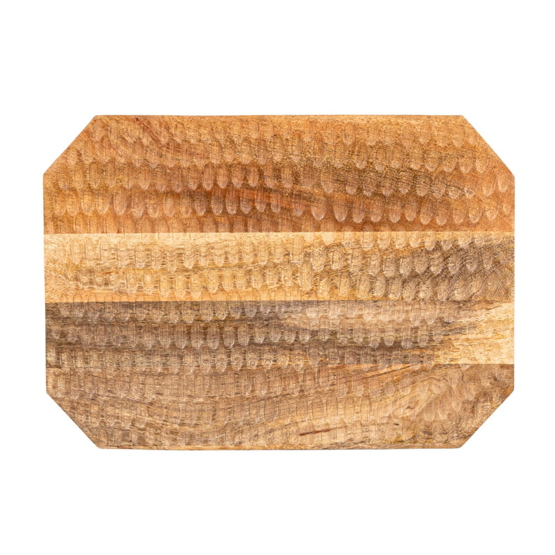 Plateau sculpté en bois de manguier, naturel