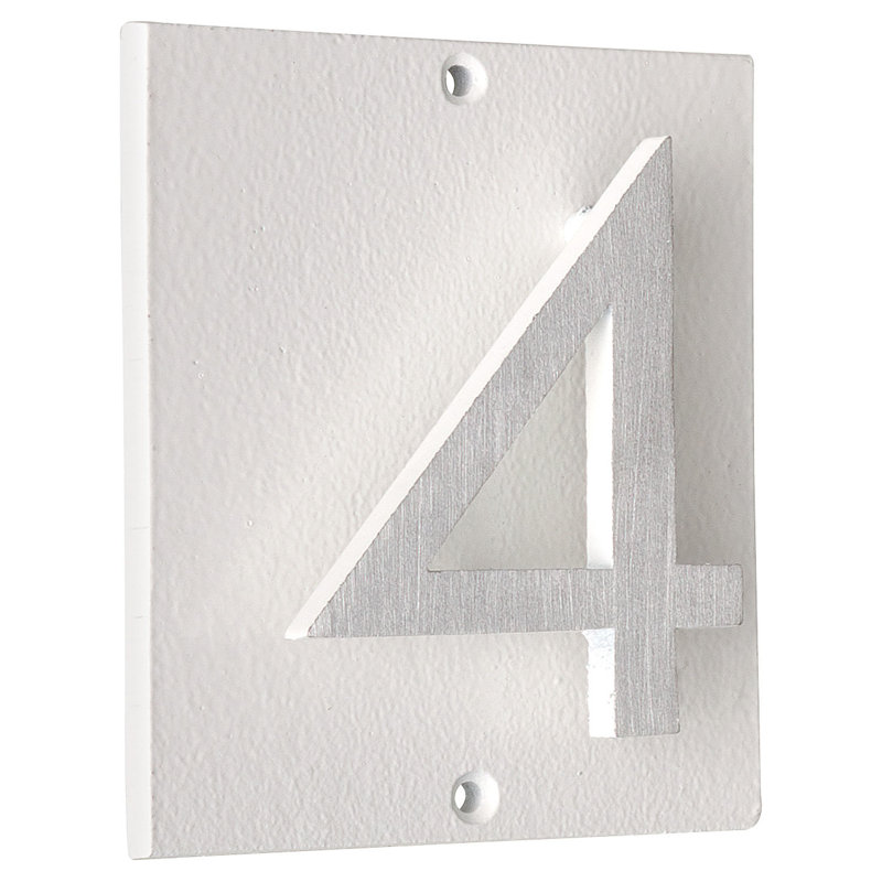 Plaque d'adresse verticale à 1 ligne flottante, Blanc / deux tons, Oui