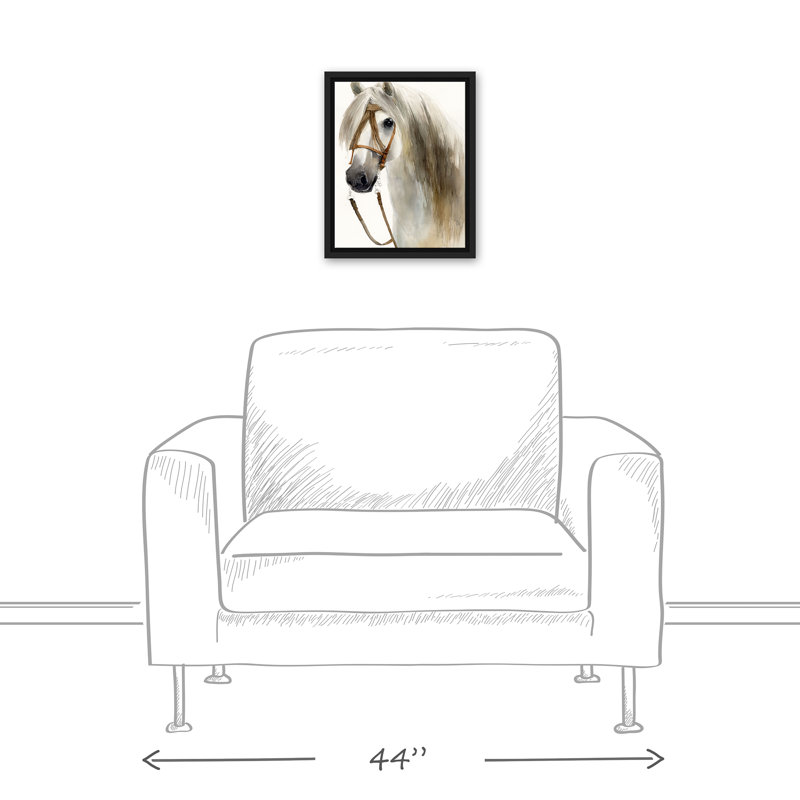 Cheval dans une toile flottante encadrée d'automne, H 15,75 po x l 12,75 po x P 1,75 po, Cadre flottant noir