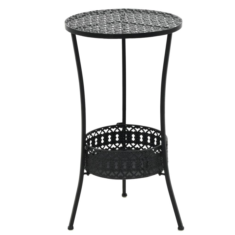 Table basse ronde en métal noir