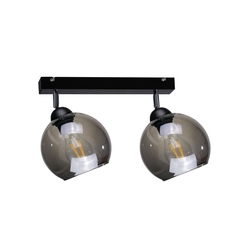Somersworth Glass Ceiling Spotlight, Black