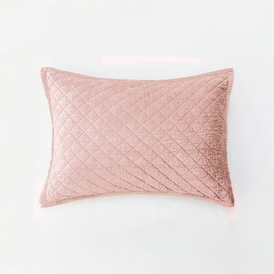 Taie décorative en velours Simona, rose pétale, standard