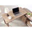 Poste de travail en L avec crédence de rangement et porte de grange coulissante, conception réversible pour bureau à domicile, finition noisette-324851584