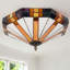 Plafonnier encastré 3 lumières style vitrail Tiffany