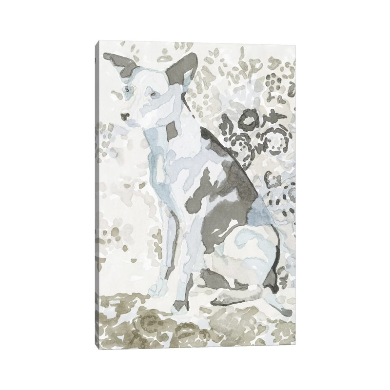 «Dog Study IV» par Stellar Design Studio - peinture sur toile tendue, H 12 po x l 8 po x P 0,75 po