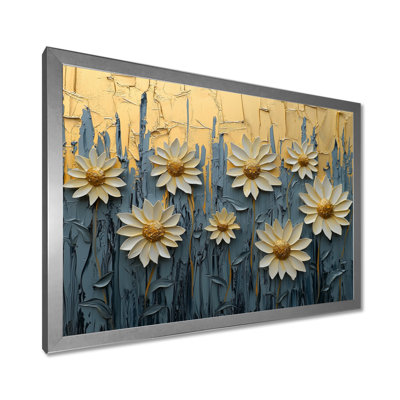 «Paint Effect On Golden Glow Sunflowers II» - art mural tournesols