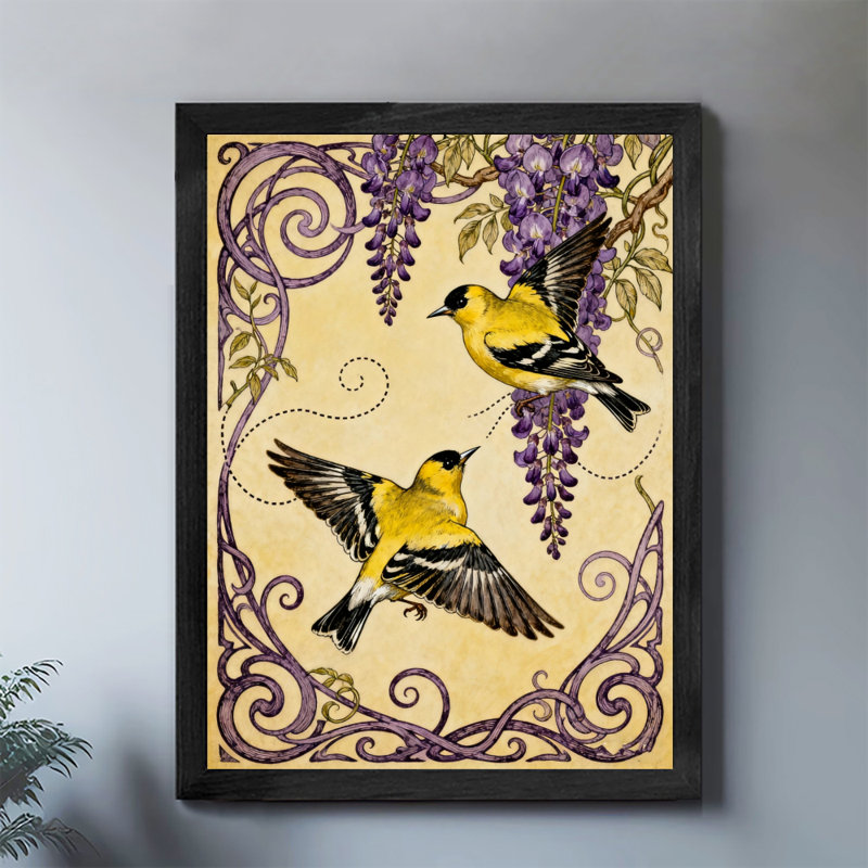 Encadré noir, beaux oiseaux, observateurs d'oiseaux, art mural, impressions rétro, H 17 po x l 13 po