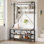 Coat Rack Shoe Bench Industrial Hall Tree Storage Ben...