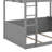 Queen Size Wooden Bunk Bed With Built-In Shelves, LED Light And USB Charging Station-535164802