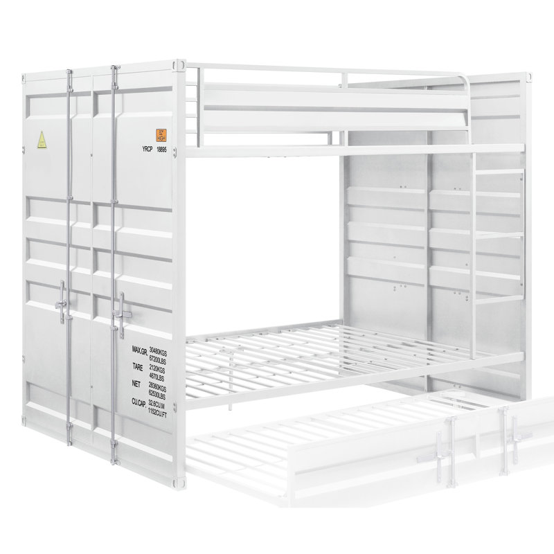 Structure de lit simple 65 po, Blanc