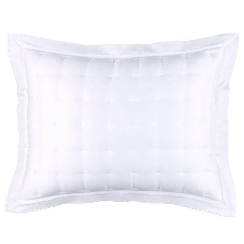 Silken Solid Puff Sham, Standard, White