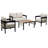 Multi-Person Outdoor Iron Sofa Set With A Table, Rattan Decoration, Waterproof, Rust-Proof, Suitable For Garden, Lawn Use-792545749