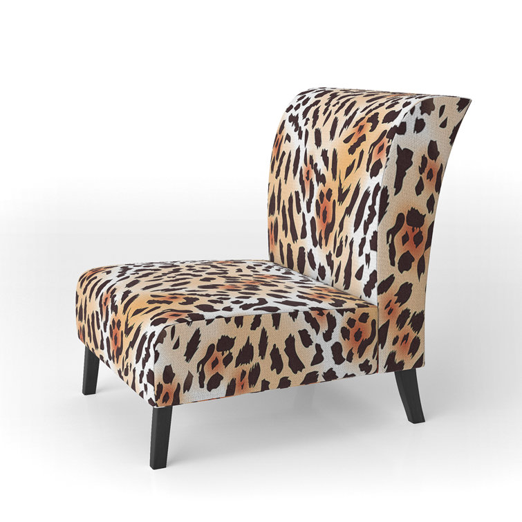 Leopard Fur Safari II - Mid-Century Upholstered Slipper Chair