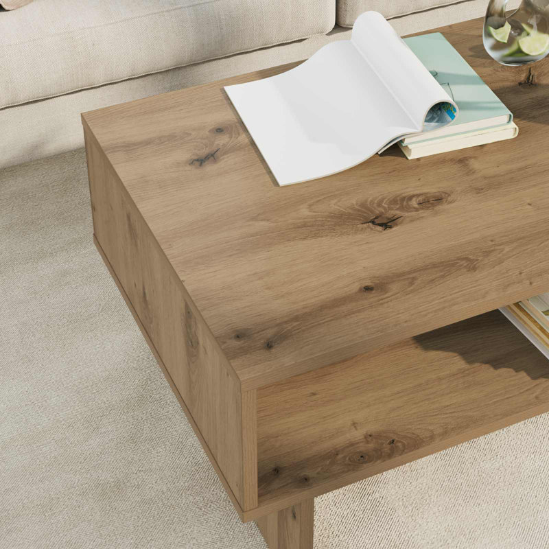 Coffee Table with Storage, 35cm. H x 80cm. L x 46cm. W, Artisan Oak