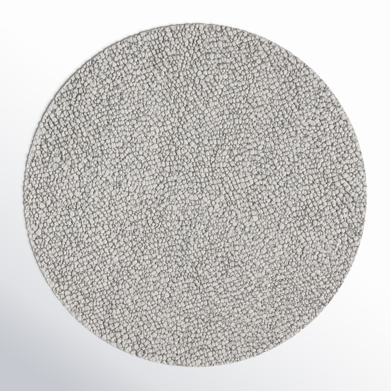 Natura 258 Area Rug In Light Grey, Round 6'