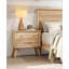 Table de chevet Mid-Century moderne avec 2 tiroirs, finition en bois classique pour un rangement élégant dans la chambre à coucher