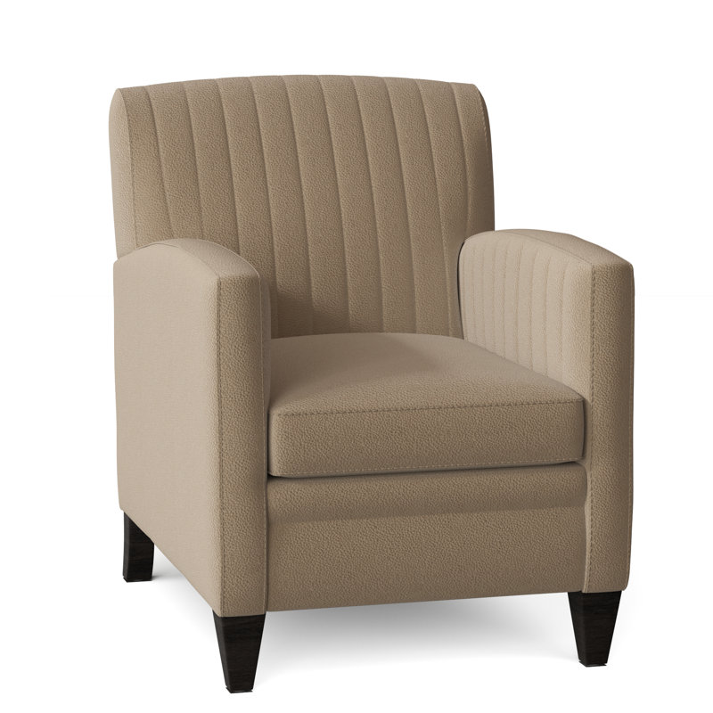 Barnabus Leather Club Chair, Aline Fumo Genuine Leather, Cobblestone