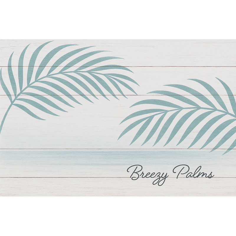 «Breezy Palms - Coastal Tranquility», art mural sur toile, H 16 po x l 24 po