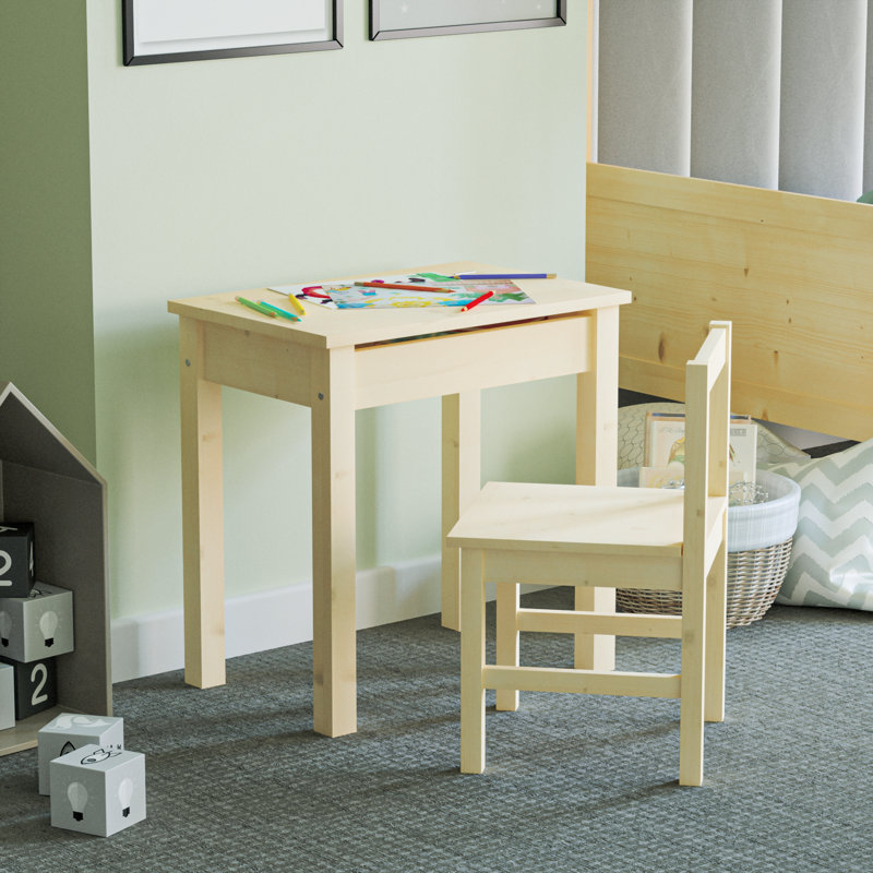 56cm Writing Desk Chair Set, Pine