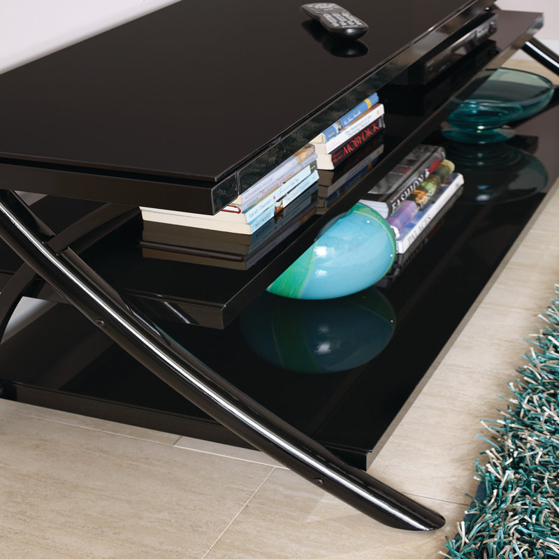 Lucio 65'' Black Metal and Glass Media Console