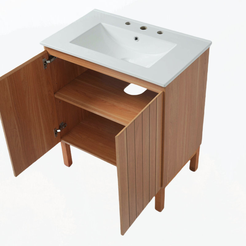 Meuble-lavabo en bois naturel de 30 po