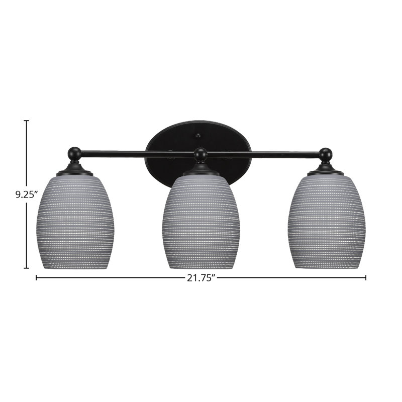 Barre d'éclairage de salle de bain Aitkens, Noir mat, 3